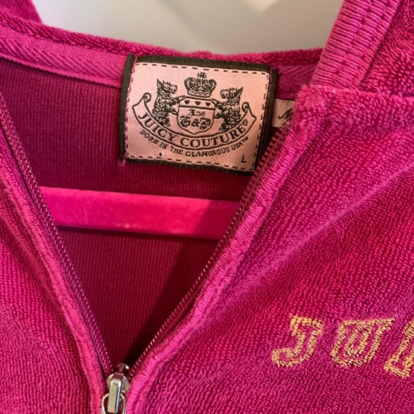 Juicy Couture terry cloth zip up raspberry color - Picture 8 of 13